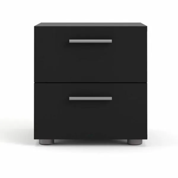 TVILUM Pepe yöpöytä, jossa 2 laatikkoa - musta folio ja muovi (40x40,25)