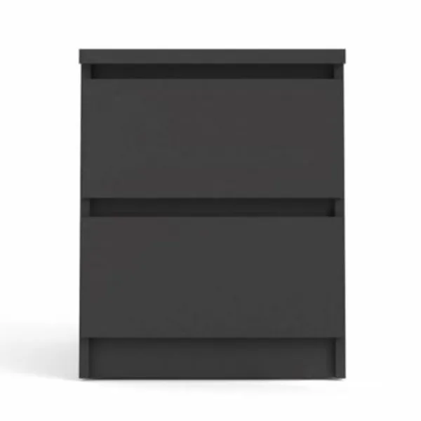 TVILUM Naia yöpöytä, 2 laatikkoa - musta folio ja muovi (40,4x50)